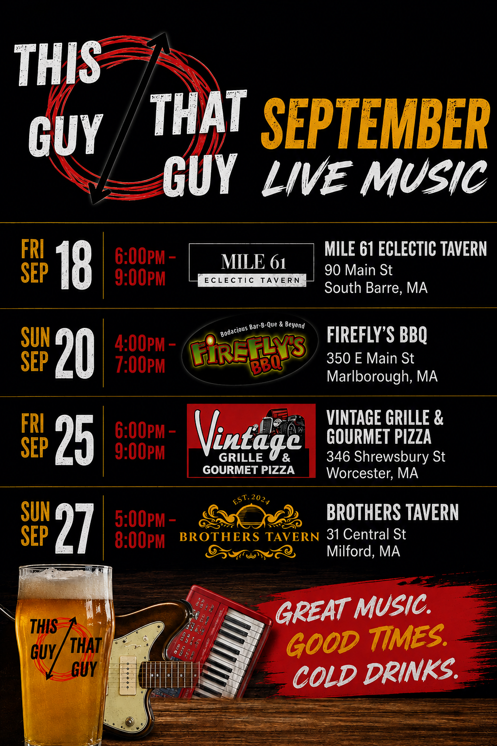 This Guy / That Guy performance schedule